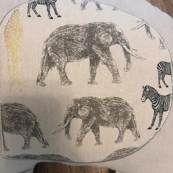 Elephant Safari Pillow Stuffed Animal Gray Gold Black Africa - Picture 3 of 3